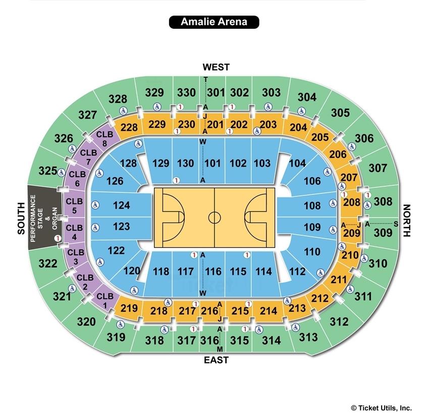 Amalie Arena, Tampa FL Seating Chart View